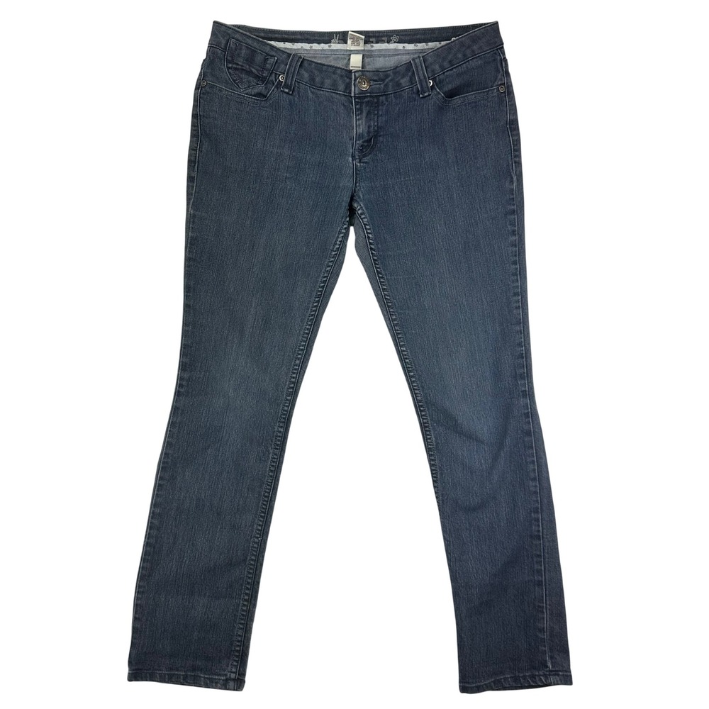 Mudd Skinny Jeans Womens 11 Low Rise Blue‎ Dark Wash Denim Stretch Y2K Slim Fit